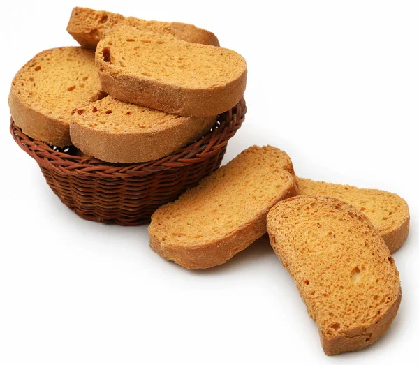 Toast Keks Auf Weißem Hintergrund — Stockfoto