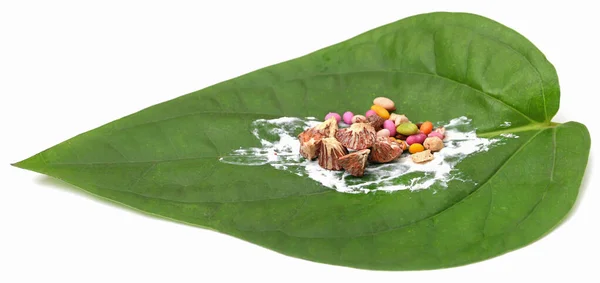 Hoja Betel Sus Especias Cultura Popular Sudeste Asiático — Foto de Stock