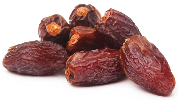 Dates Arabes Fraîches Sur Fond Blanc — Photo