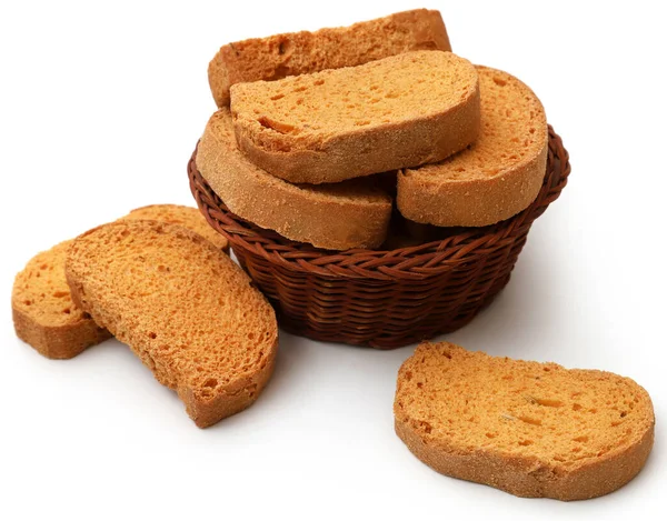 Galleta Tostada Sobre Fondo Blanco —  Fotos de Stock