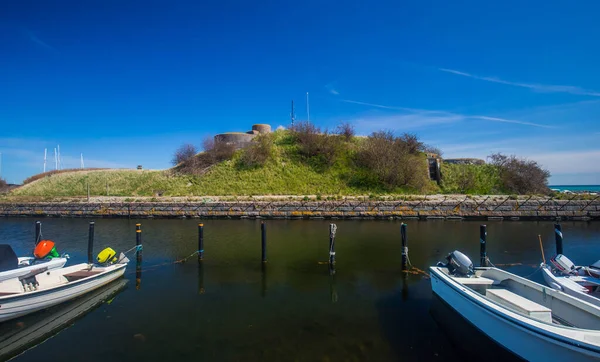 Güneşli Bir Günde Danimarka Dragor Kalesi Nin Önündeki Tersane — Stok fotoğraf
