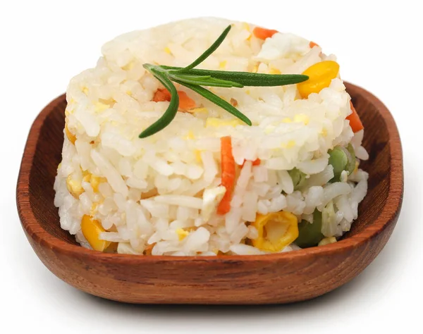 Fried Rice Rosemary White Background — стоковое фото