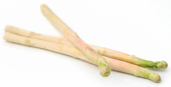 Deutscher Weißer Spargel Frisch Und Bio Auf Weißem Hintergrund — Stockfoto