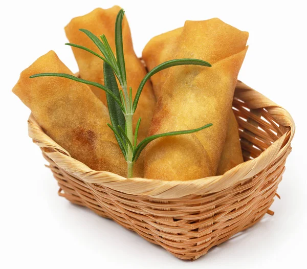 Vegetables Rolls Rosemary White Background — Stock Photo, Image