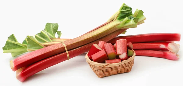 Fresh Rhubarb White Background — Stock Photo, Image