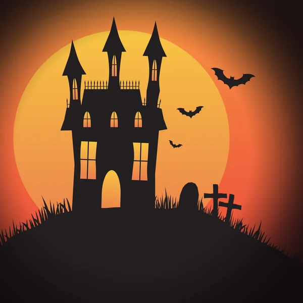 Halloween casa assustadora — Vetor de Stock
