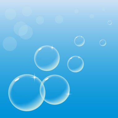 Mavi gökyüzünde kabarcıklar