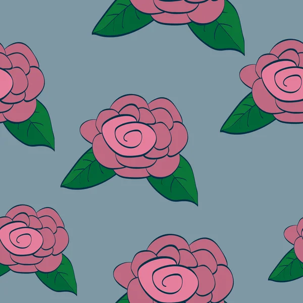 Роза Безшовна фонова плитка — стоковий вектор