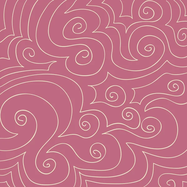 Crème tourbillonne motif sur rose poudré rose — Image vectorielle