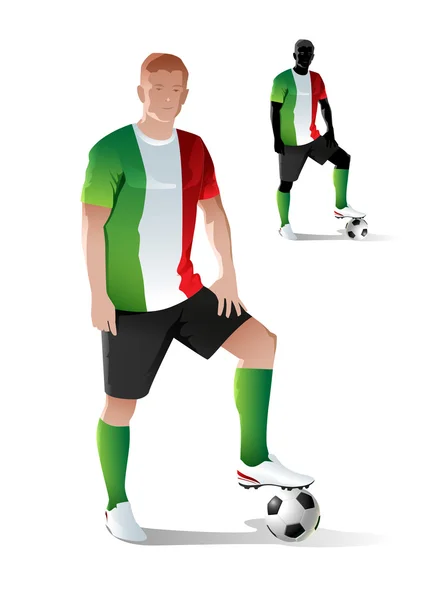 Silhoette of a soccer player — Stock Vector