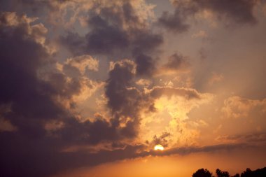 İsrail 'de çılgın bir günbatımı Kutsal Topraklar' ın manzarası
