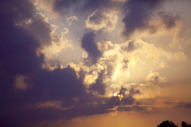 İsrail 'de çılgın bir günbatımı Kutsal Topraklar' ın manzarası