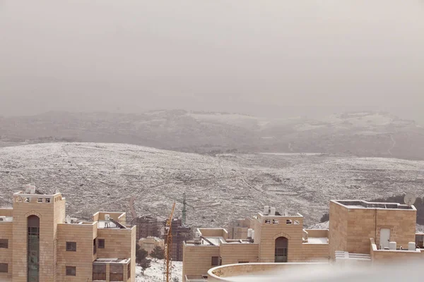 エルサレムとその周辺の山々の雪 — ストック写真
