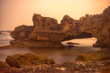 İsrail 'de çılgın bir günbatımı Kutsal Topraklar' ın manzarası