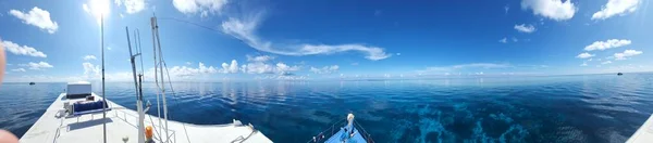 Bleu Tropical Vue Sur Eau Eau Îles Mer Récif Corallien — Photo