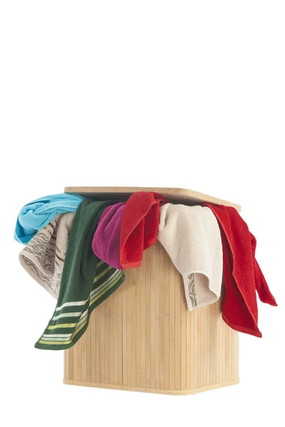 Laundry Basket and towels — Stock Photo, Image