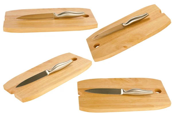 Cuchillo de mesa y tabla de cortar de madera — Foto de Stock