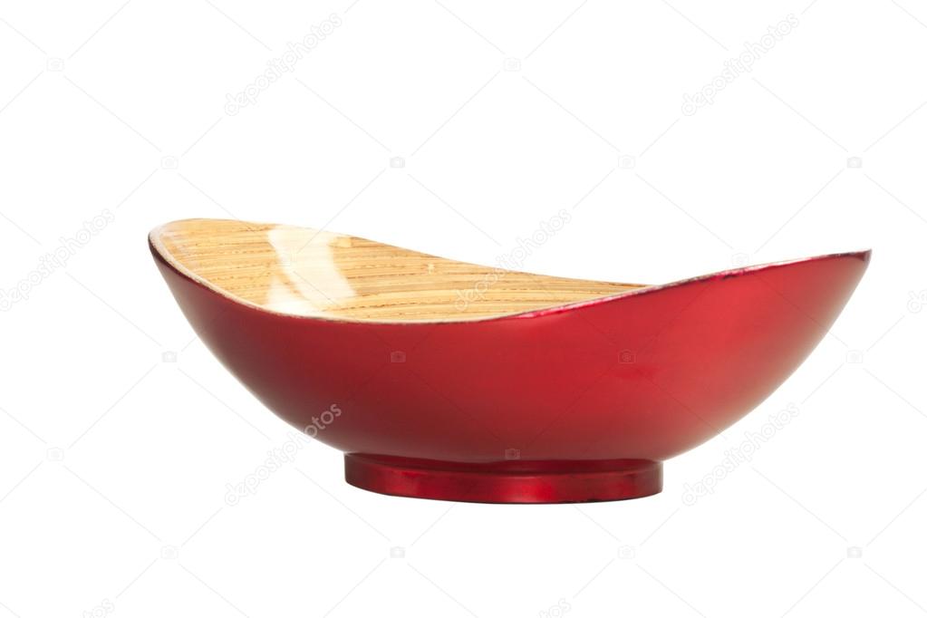 Wooden Bowl Isolated on White