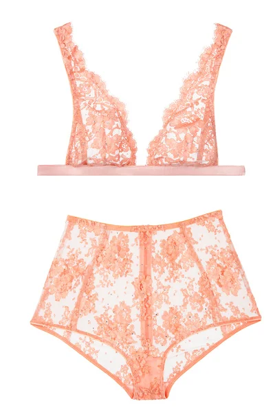 Orange bra and panties, woman lingerie — Stock Photo, Image