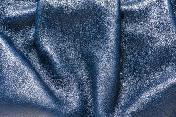 Padrão de couro azul dobrado — Fotografia de Stock