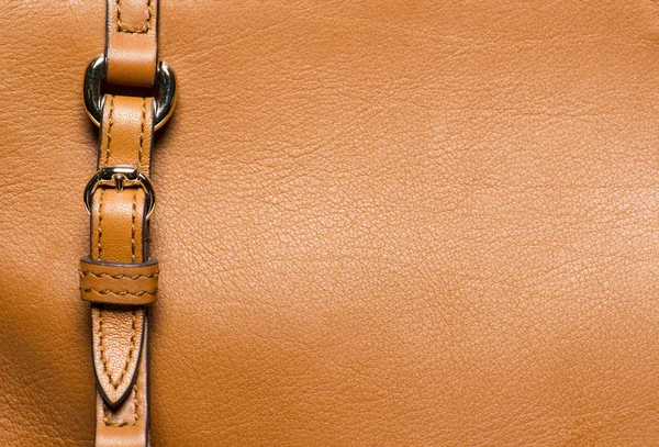 Macro of yellow leather and buckle — Stock Photo, Image