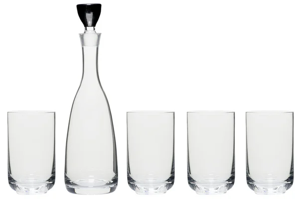 Bottle and glass on white — Stock Photo, Image