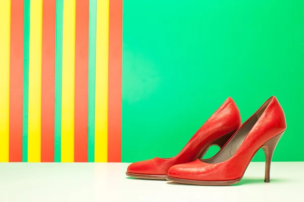 Pair of red high heels — Stock Photo, Image