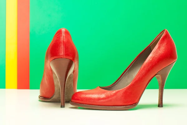 Pair of red high heels — Stock Photo, Image