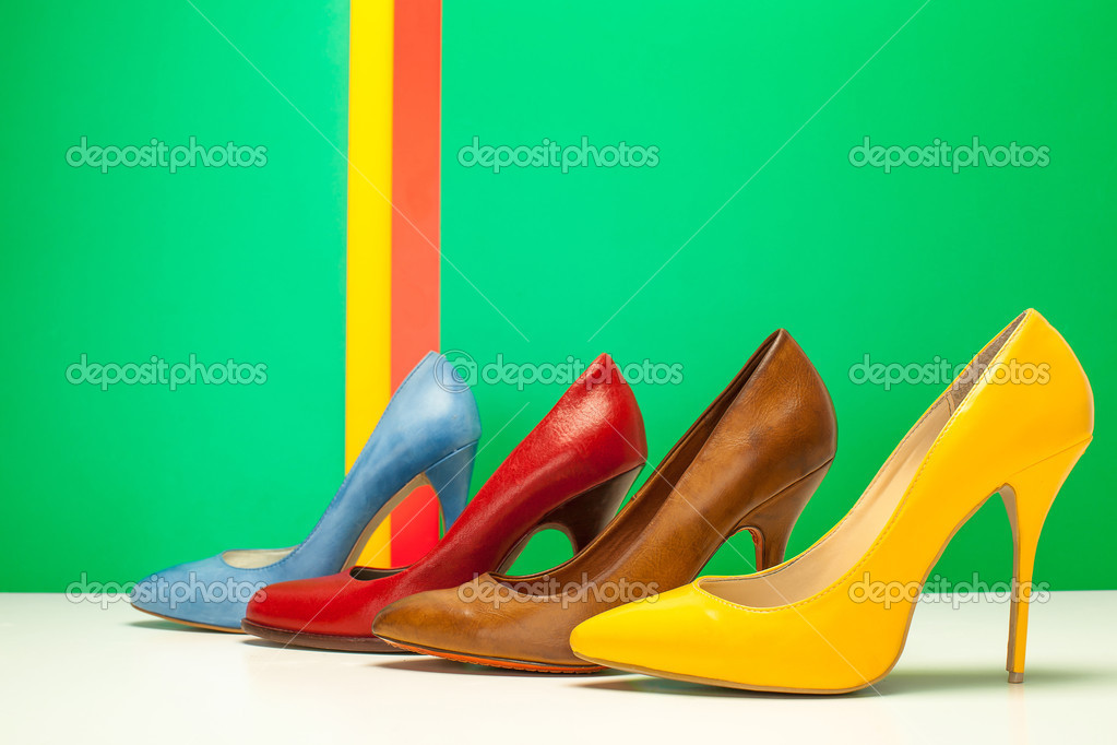 Different color of high heels