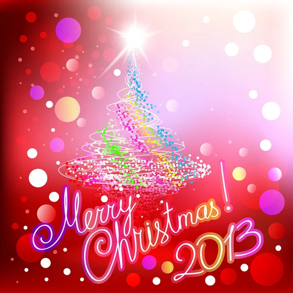 Veselé Vánoce 2013 červené pozadí — Stockový vektor