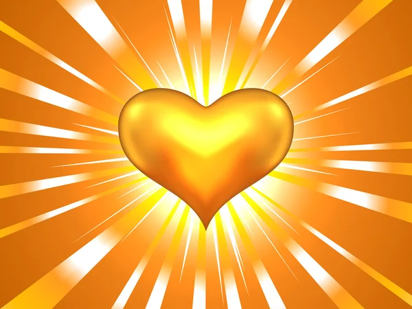 Gold heart — Stock Vector