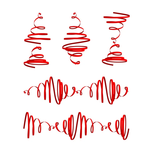Festive banderoles rouges — Image vectorielle