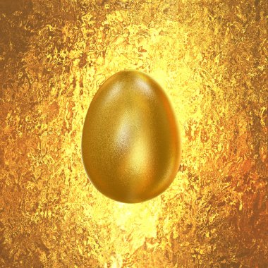 Golden Easter Egg on a gold background clipart