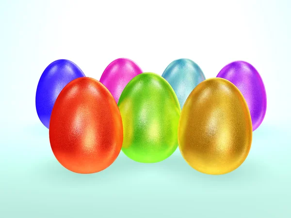Huevos de Pascua de diferentes colores — Foto de Stock