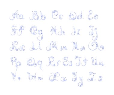 Grunge curl alfabesi