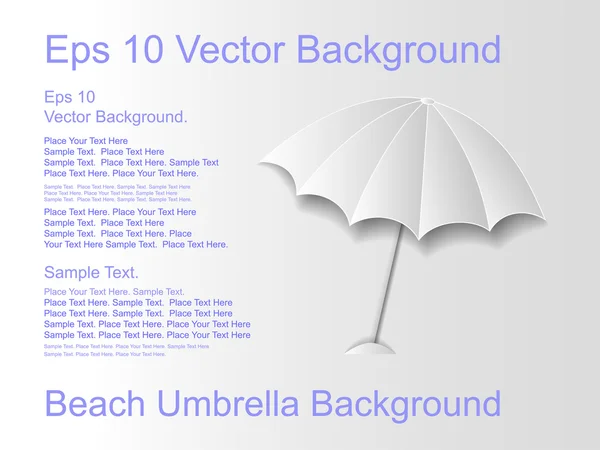 Beach umbrella on a light background — Stock Vector