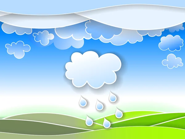 Illustrazione di una pioggia di primavera — Vettoriale Stock