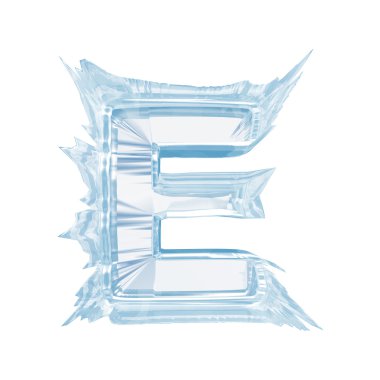 buz kristali font. mektup e.upper case.with kırpma yolu