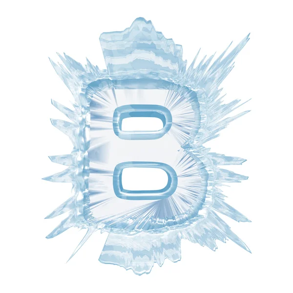 Fuente Ice crystal. Letra B.Caso superior.Con camino de recorte — Foto de Stock
