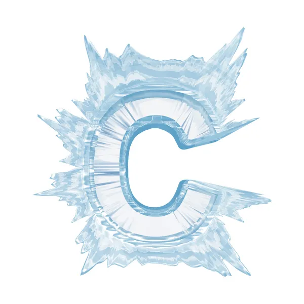 Ice crystal font. Letter C.Upper case.With clipping path — Stock Photo, Image