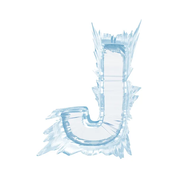 Ice crystal teckensnitt. brev j.upper case.with urklippsbana — Stockfoto
