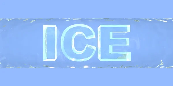 Ice. Ice crystal letters — Stock Photo, Image