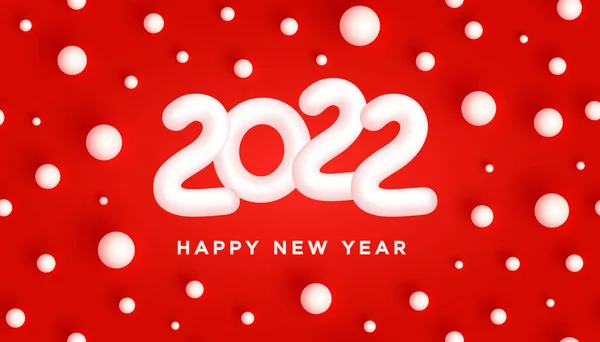 2022 Feliz Ano Novo Cartão Saudação Snowy White Numbers 2022 —  Vetores de Stock