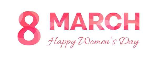 März Happy Women Day Grußkarte Zum Internationalen Frauentag Aus Roten — Stockvektor