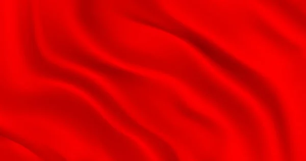 色彩艳丽的红色光滑面料背景 波浪形 高贵的纺织品背景的波纹褶皱 红色的床垫织物在风中飘扬 设计中的装饰元素 — 图库矢量图片