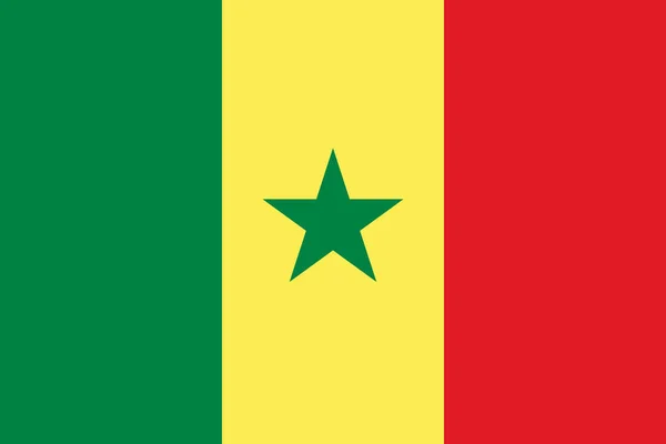 Σημαία Σενεγάλης Επίσημη Εθνική Σημαία Της Δημοκρατίας Της Σενεγάλης Επίπεδη — Διανυσματικό Αρχείο