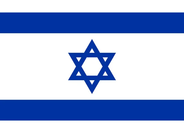 Israels Officiella Flagga Staten Israels Flagga Med Korrekta Proportioner Och — Stock vektor