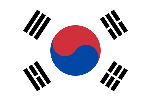 Taegukgi Bandera Corea Del Sur Bandera Nacional Oficial República Corea — Vector de stock