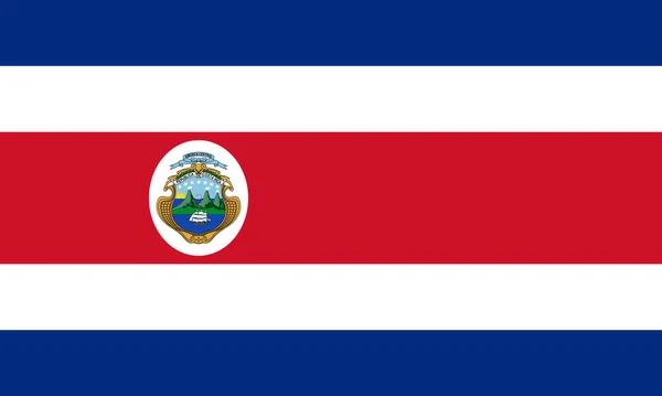 Flag Costa Rica Official National Flag Republic Costa Rica State — 스톡 벡터