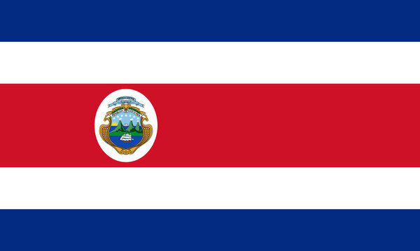 Flag of Costa Rica. The official national flag of the Republic of Costa Rica, a state in Central America. Flat icon. texture map. Vector illustration